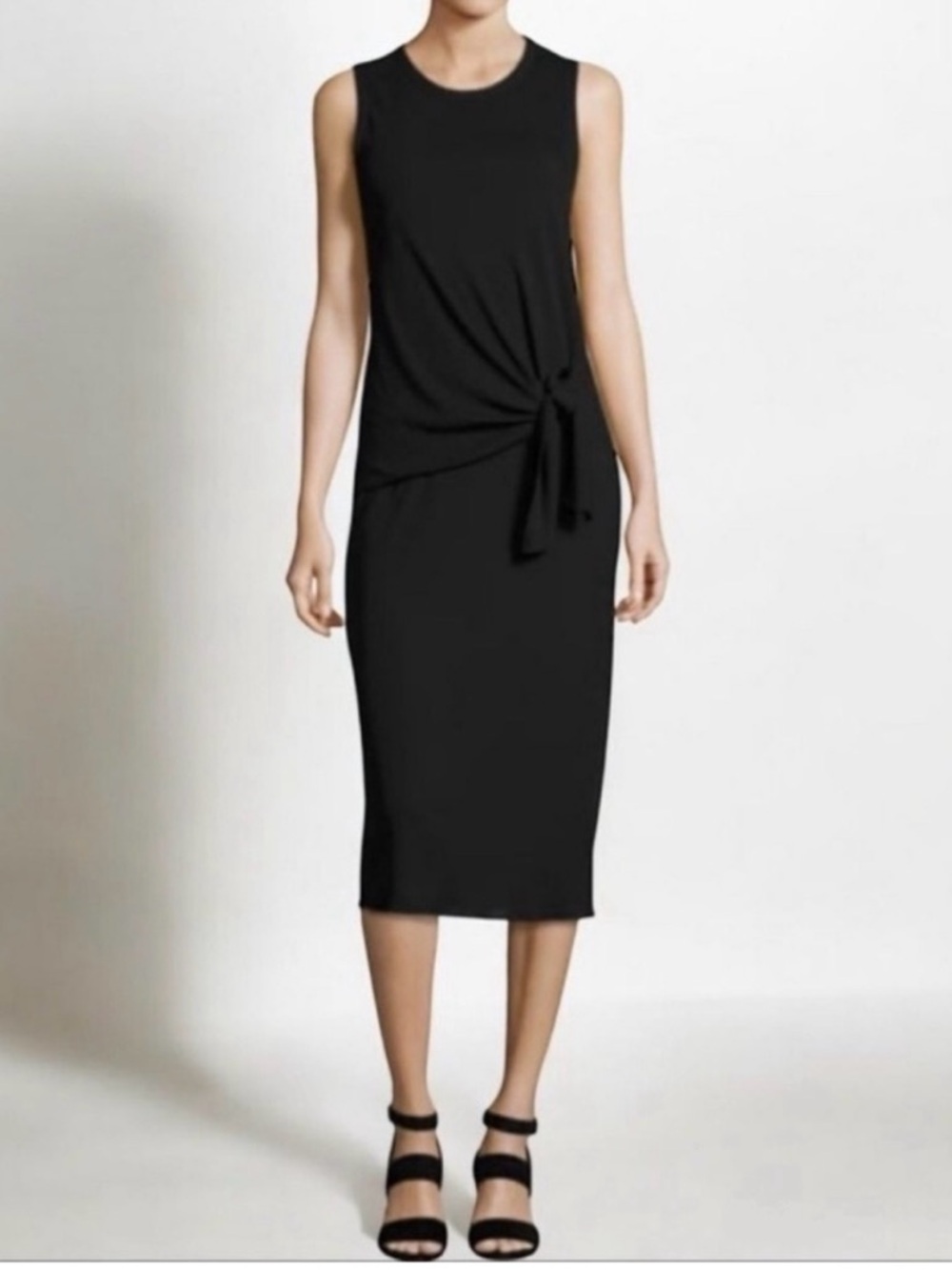 Theory Dorotea K Navy Blue Tie Front Dress - Size Large